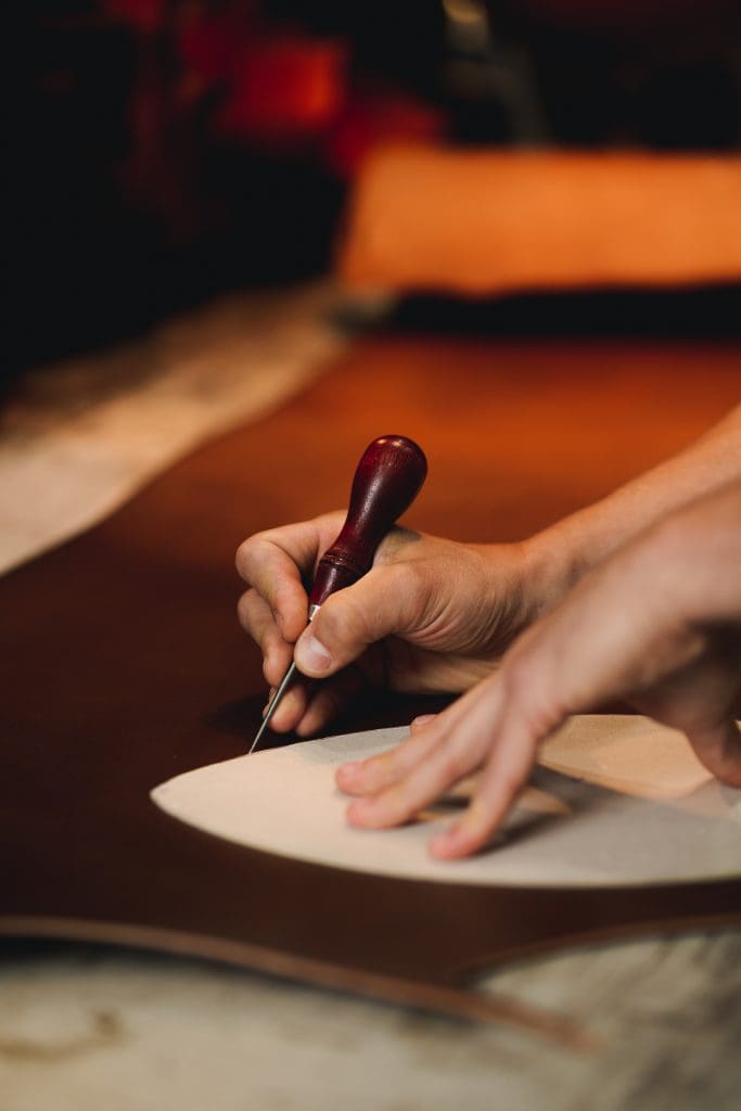 Mackenzie Workshop July scaled Mackenzie Leather craftsmen recreate the first Calcutta Cup Rugby Ball